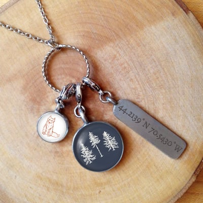 The Woods Charm Necklace - Lifestyle CHART Metalworks Fox